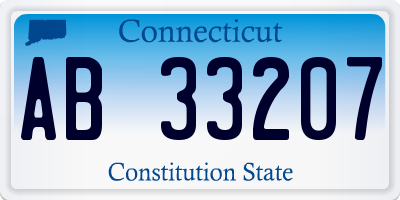 CT license plate AB33207