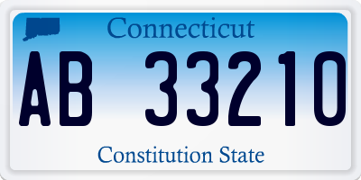 CT license plate AB33210