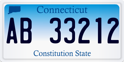 CT license plate AB33212