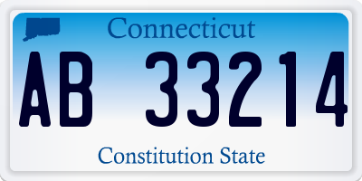CT license plate AB33214