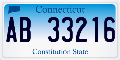 CT license plate AB33216