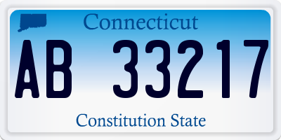 CT license plate AB33217