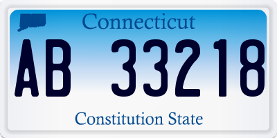 CT license plate AB33218