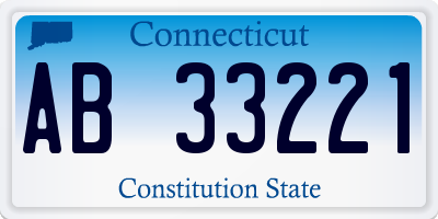 CT license plate AB33221