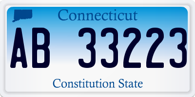 CT license plate AB33223