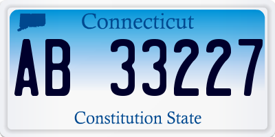 CT license plate AB33227