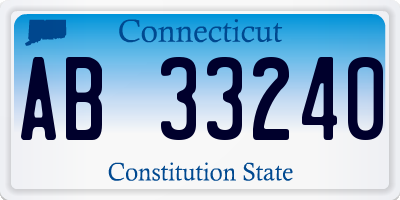 CT license plate AB33240