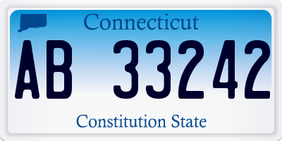 CT license plate AB33242