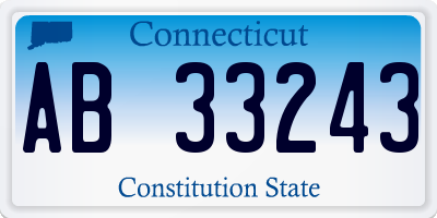 CT license plate AB33243
