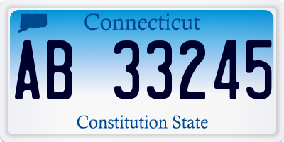 CT license plate AB33245