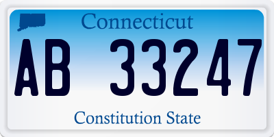 CT license plate AB33247