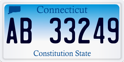 CT license plate AB33249