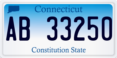 CT license plate AB33250