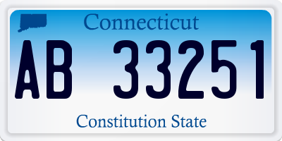 CT license plate AB33251