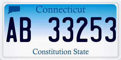 CT license plate AB33253