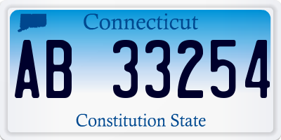 CT license plate AB33254