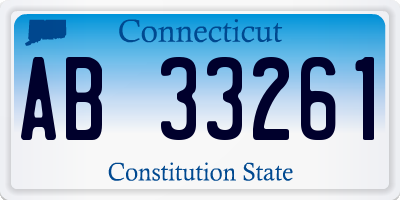 CT license plate AB33261