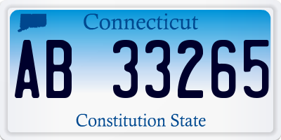 CT license plate AB33265