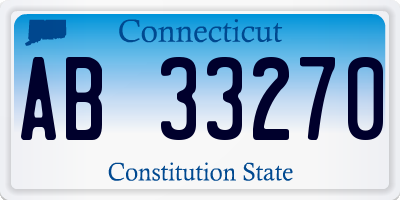 CT license plate AB33270