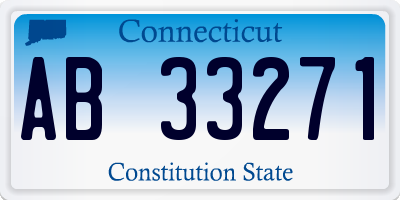 CT license plate AB33271