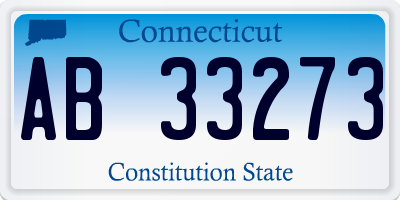 CT license plate AB33273