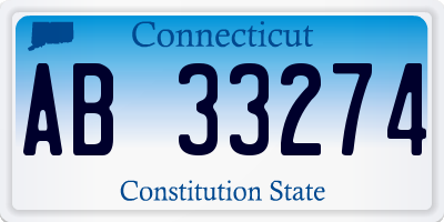 CT license plate AB33274