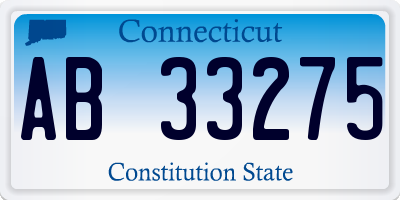 CT license plate AB33275