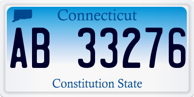 CT license plate AB33276