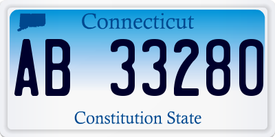 CT license plate AB33280