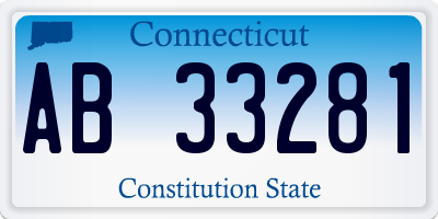 CT license plate AB33281