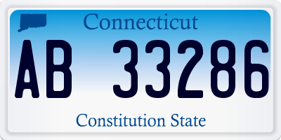 CT license plate AB33286