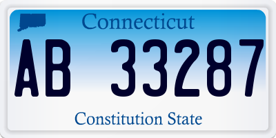CT license plate AB33287