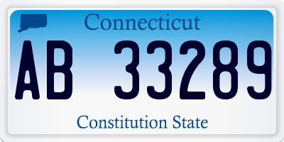 CT license plate AB33289