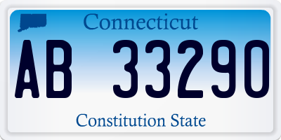 CT license plate AB33290