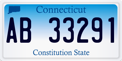 CT license plate AB33291