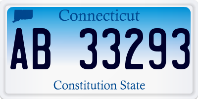 CT license plate AB33293
