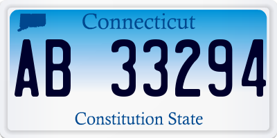 CT license plate AB33294