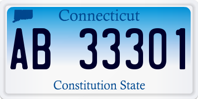 CT license plate AB33301