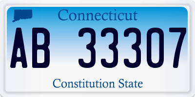 CT license plate AB33307
