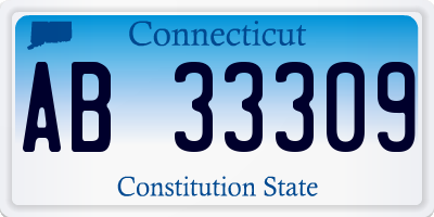 CT license plate AB33309