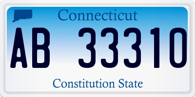 CT license plate AB33310