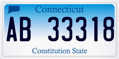 CT license plate AB33318