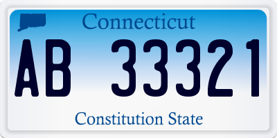 CT license plate AB33321