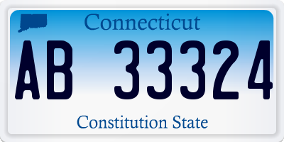 CT license plate AB33324