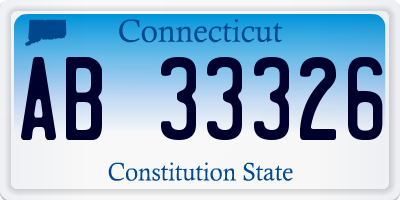 CT license plate AB33326
