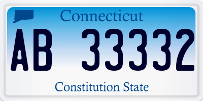 CT license plate AB33332