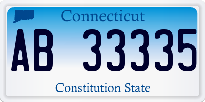 CT license plate AB33335