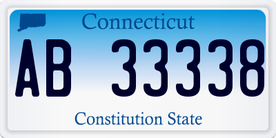 CT license plate AB33338