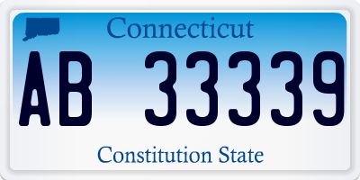 CT license plate AB33339