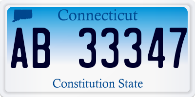 CT license plate AB33347